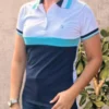 Azul Blanco MLE7 Imagen modelo de camiseta