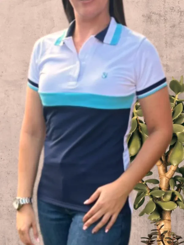 Azul Blanco MLE7 Imagen modelo de camiseta