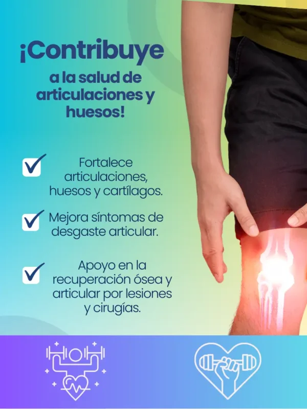 Imagen del producto con los beneficios del Colágeno Marino