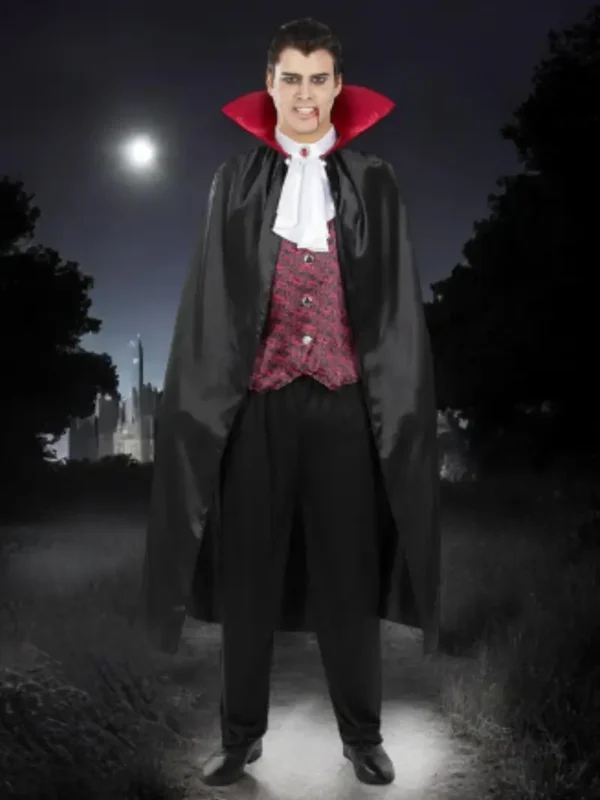 Capa_Dracula_Adulto Capa drácula Niño y Adulto con colmillos vampiro