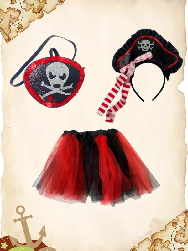 Contenido_Disfraz_Rojo_Pirata Imagen de los componentes del disfraz