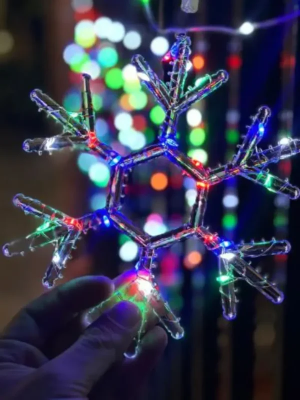 Imagen de copo de nieve de la cortina de luces led estrellas y copos