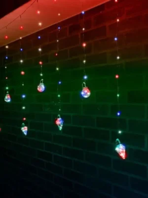 Imagen de la cortina micro led bombillos diamantes