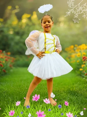 Imagen niña con disfraz de ángel