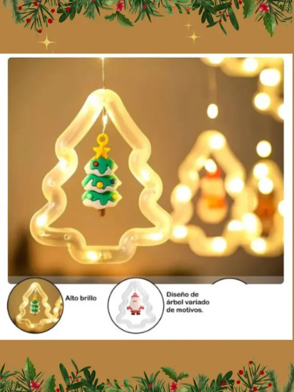 Cortina Intercalada Arboles Luces Led 3M