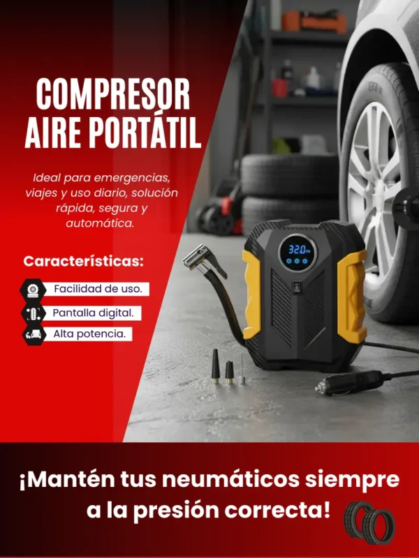 Compresor de Aire Portátil 12V Carsun
