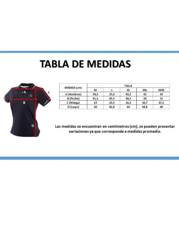 Imagen medidas tallas camisetas