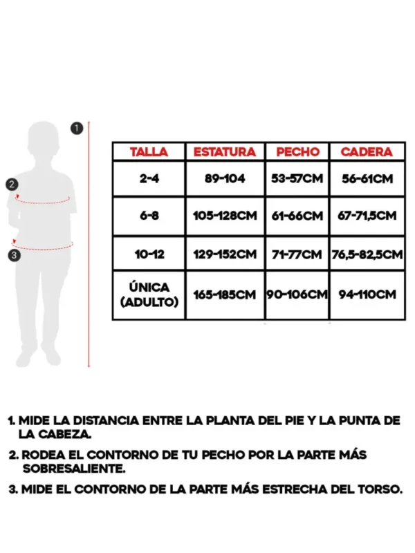 Medidas_Adulto_Niño Imagen que muestra medidas para el disfraz