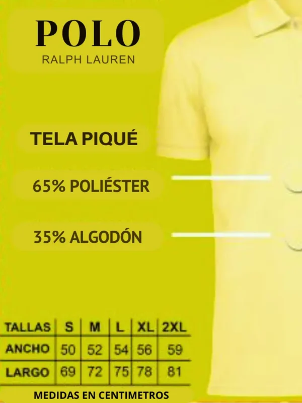 Imagen que muestra medidas camiseta polo