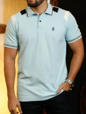 Negro_Blanco_Azul_Claro Imagen modelo de camiseta