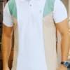 Polo_Blanco_Olivo_Trigo Imagen de modelo con camiseta