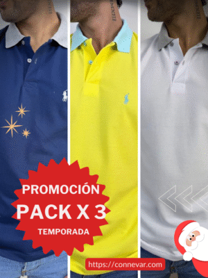 Anuncio promoción pack x 3 camisetas polo