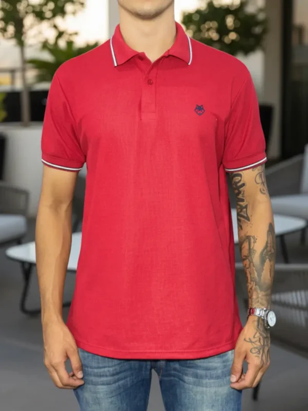 Rojo_J8 Camiseta Polo Jerarquía J8