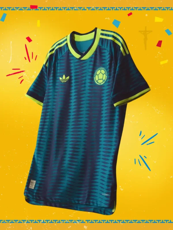 Camiseta Selección Colombia Azul Visitante Mujer y Hombre Encauchetada 1.1