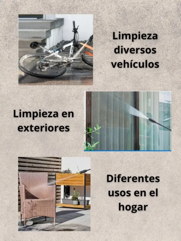 Usos_Hidrolavadora Hidrolavadora Portátil 48V